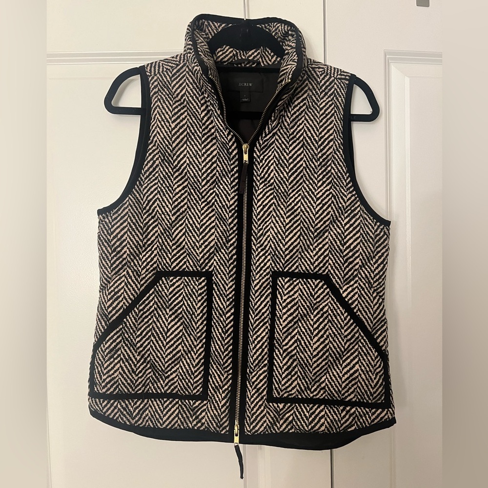 J Crew Herringbone Black Vest. Size S.